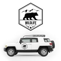 NAKLEJKA NA BOK AUTA dekoracyjna wildlife KAMPER camper auto samochód 50cm