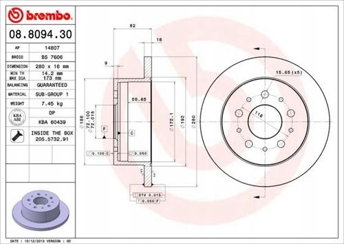 TARCZA HAM TYL 280X16 P BREMBO na Arena.pl