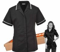 Tunika Damska Fartuszek Kosmetyczny Black Xs Kingsmill Fartuch Czarny Plisa