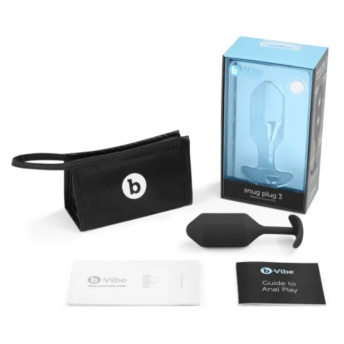 b-vibe snug plug 3 czarny - silikonowy model z obciążeniem 180,7g na Arena.pl