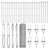 Ogrodzenie z słupkami Srebrny 0.4 x 50 m Stal pokryta PCV