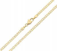 łańcuszek złoty 50 cm 2,5 mm pancerka diamentowana stal 316 L