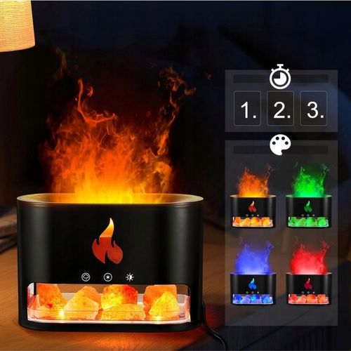 NAWILŻACZ POWIETRZA DYFUZOR KOMINEK LAMPKA NOCNA LED EFEKT PŁOMIENIA + na Arena.pl