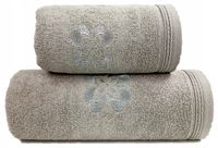 Ręcznik haftowany Novella 70x130 Greno stalowy popielaty szary