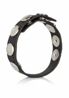 adonis ares leather multi-snap ring - regulowany pasek skorzany, czarny
