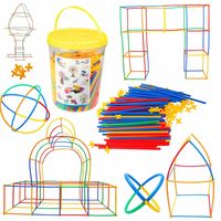 Słomki Konstrukcyjne, Klocki, Patyczki ok. 800 Sztuk Wiaderko