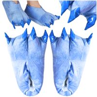 PLUSZOWE KAPCIE NIEBIESKIE PAZURY ŁAPY BAMBOSZE UNIWERSALNE UNISEX CIEPŁE M