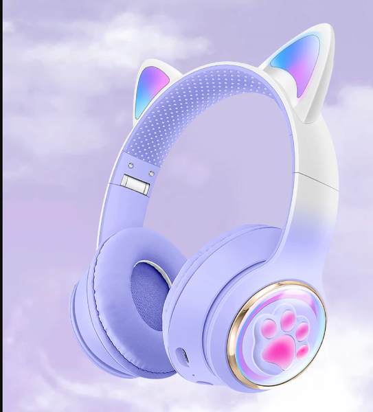 Słuchawki Bezprzewodowe Kocie Uszy z mikrofonem dla dzieci zdjęcie 2
