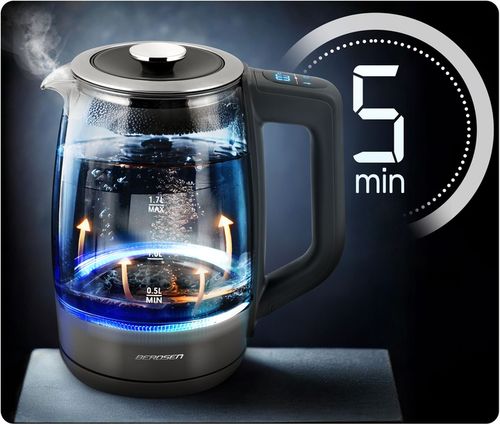 CZAJNIK ELEKTRYCZNY SZKLANY REGULACJA TEMPERATURY 2200W BERDSEN 1,7L na Arena.pl