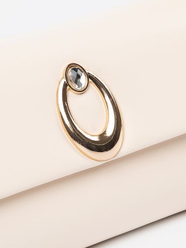 Kopertówka jasnobeżowa ze srebrnymi elementami Rozmiar: - one size na Arena.pl