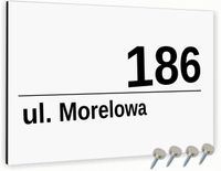Tabliczka adresowa Nierdzewna Tablica adres domu Biała 30x20 Nadruk UV