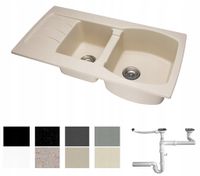 ZLEW ZLEWOZMYWAK GRANIT 8 kolorów 95x50 + SYFON