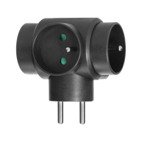 Rozgałęźnik potrójny 3 gniazda z/u OR-AE-13184/B czarny ORNO