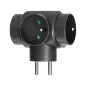 Rozgałęźnik potrójny 3 gniazda z/u OR-AE-13184/B czarny ORNO