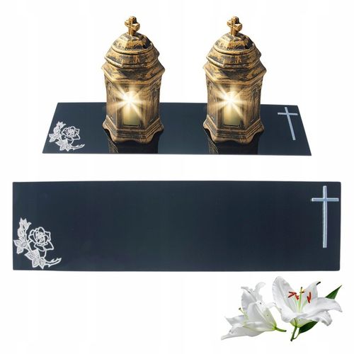 Tacka PODSTAWKA POD ZNICZ Świeczki na GRÓB ZNICZE 60X15 SZKŁO AKRYLOWE na Arena.pl