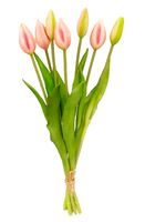 TULIPAN sztuczny TULIPANY SILIKONOWE BUKIET 7 sztuk RÓŻOWE