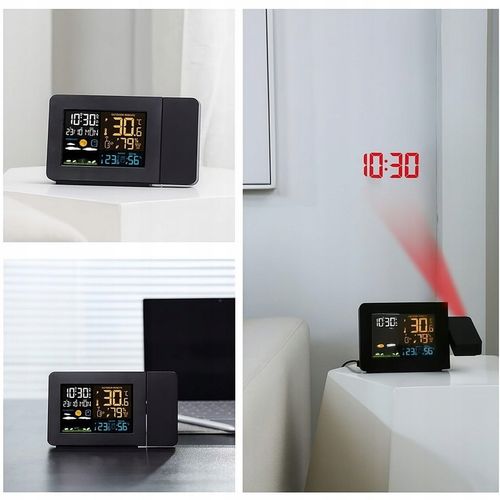 Stacja Pogody Pogodowa Zegar Czujnik Zewnętrzny Higrometr Budzik na Arena.pl