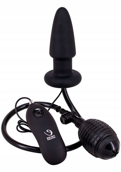 Pompowany korek analny + wibracje - Latex zdjęcie 1