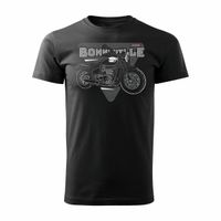Koszulka motocyklowa na motor z motocyklem Triumph Bonneville męska czarna REGULAR S
