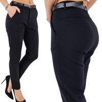 ELEGANCKIE SPODNIE DAMSKIE - CYGARETKI - RURKI Długie Czarne Rozmiar 46