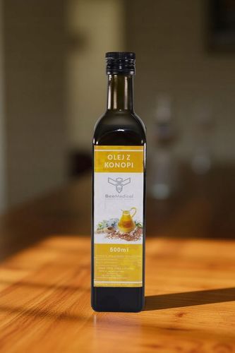 Olej Konopny Tłoczony Na Zimno Świeży Niefiltrowany 500 ml z Konopii Konopi na Arena.pl