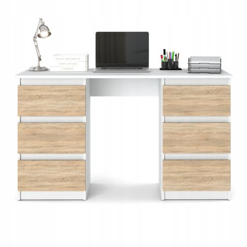 Biurko Białe 120cm Biurko szkolne 6 szuflad Stolik dla dziecka na Arena.pl