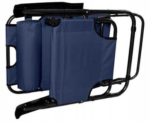 LEŻAK ogrodowy fotel plażowy tarasowy składany 3 pozycyjny granatowy leżank na Arena.pl