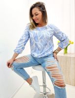 Bluzka Blue w Fale Niebiesko-biała 46