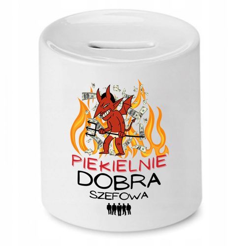 Skarbonka Dla Szefa Szefowa Piekielnie Dobra Z Nadrukiem Ze Zdjęciem na Arena.pl