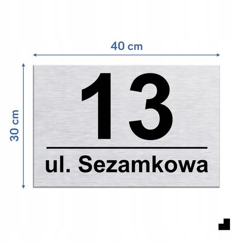 DUŻA NIERDZEWNA TABLICZKA ADRESOWA Z NUMEREM DOMU | numery na dom | 40x30cm na Arena.pl