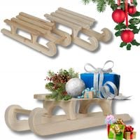 Sanki saneczki drewniane dekoracja pod choinke stroik prezenty świąteczne