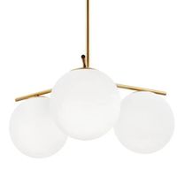 Salonowa lampa wisząca Venus ST-5026-3 BRASS Step szklane kule mosiądz