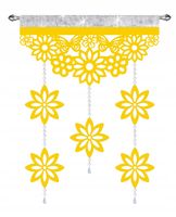 Firana nowoczesna MOTYLE I KWIATY EKRAN z zawieszkami ażur GLAMUR 60x95