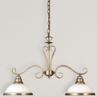 Wisząca LAMPA antyczna ELISETT 2757 Rabalux dekoracyjna OPRAWA metalowy ZWIS na łańcuchu brąz biały