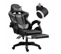 FOTEL GAMINGOWY BIUROWY OBROTOWY Z PODNÓŻKIEM ROZKŁADANY COYOC ERGONOMICZNY