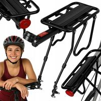 BAGAŻNIK ROWEROWY TYLNY UNIWERSALNY DO 50KG SZTYCY METALOWY REGULOWANY ALU
