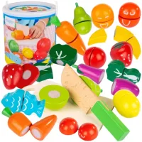 DREWNIANE OWOCE I WARZYWA DO KROJENIA NA RZEPY NÓŻ DESKA KINDERPLAY