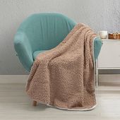 Kocyk Minky z podszewką Sherpa do sublimacji - khaki 76 x 101 cm