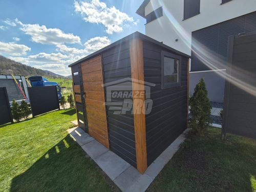 Schowek Domek Ogrodowy 2x2m + wiata 0,6m drzwi okno dach GP606 na Arena.pl