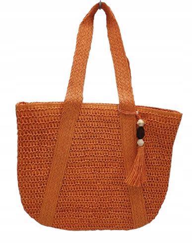 Maxfly - modna pleciona torebka chwost pomarańczowy L0105 na Arena.pl