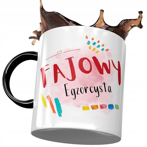 Kubek Czarny Dla Egzorcysty Fajowy Egzorcysta Z Nadrukiem Ze Zdjęciem na Arena.pl