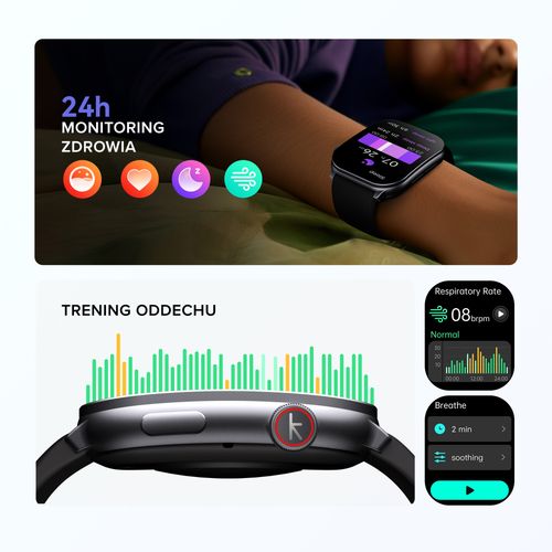 Smatwatch KIESLECT Balancs 2,1" AMOLED Bluetooth 5.2 IP68 na Arena.pl