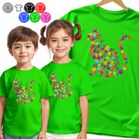 KOSZULKA DZIECIĘCA T-Shirt - NA DZIEŃ KROPKI KROPKOWY KOT KOTY - 134 M