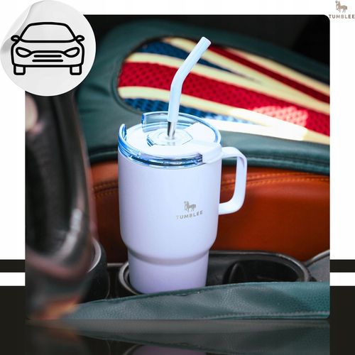 Kubek Termiczny z WYGODNYM Uchwytem i STALOWĄ Słomką TEMPERATURA DO na Arena.pl