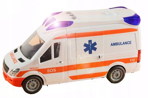 AUTO KARETKA POGOTOWIA AMBULANS ŚWIATŁO NOSZE OTWIERANE DRZWI GUMOWE KOŁA na Arena.pl