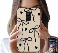 ETUI DO SAMSUNG A6 2018 - BEŻOWE KOKARDKI WSTĄŻKA MODNE WZORY
