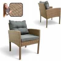 FOTEL OGRODOWY MEBLI OGRODOWYCH SFS078-SC TECHNORATTAN NATURALNY