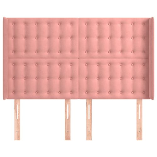 Zagłówek uszak, różowy, 147x16x118/128 cm, aksamit na Arena.pl