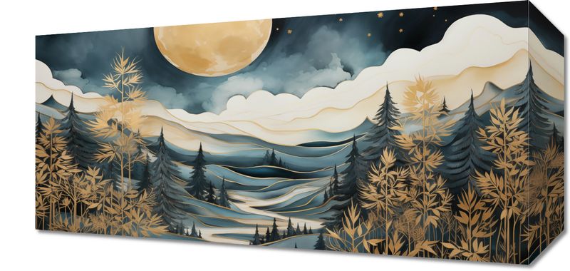 Obraz 40x20cm Szepty Nocnego Lasu zdjęcie 1