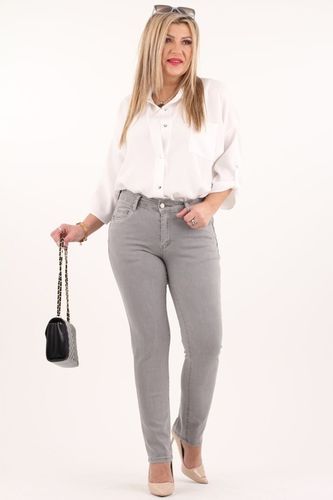 SPODNIE JEANSOWE BAWEŁNIANE DAMSKIE WYSOKI STAN PUSH UP DUŻE ROZMIARY na Arena.pl